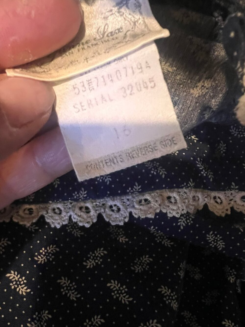 70'S SCOTT McCLINTOCK GUNNE SAX PRARIE CALICO DRESS HIGH NECK SZ XL / 16 - Picture 9 of 9